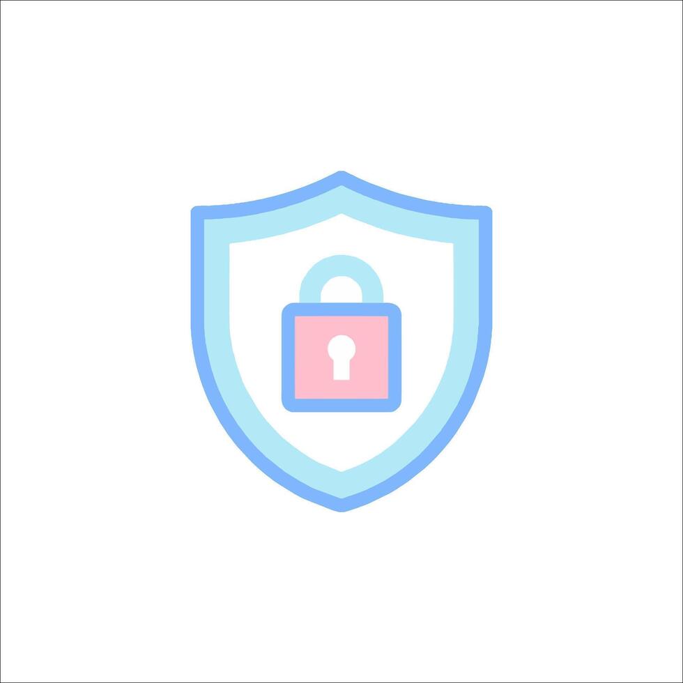 A shield with a lock on it vector