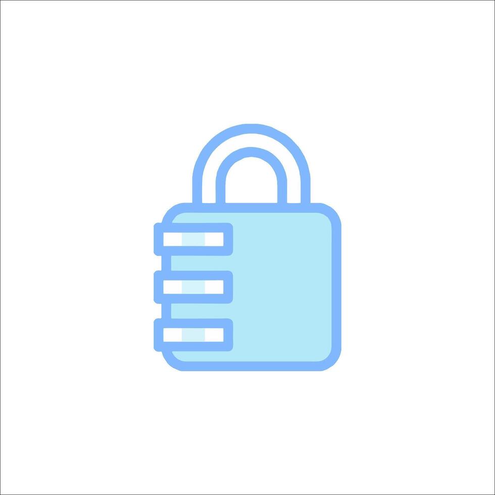 A blue lock icon on a white background vector