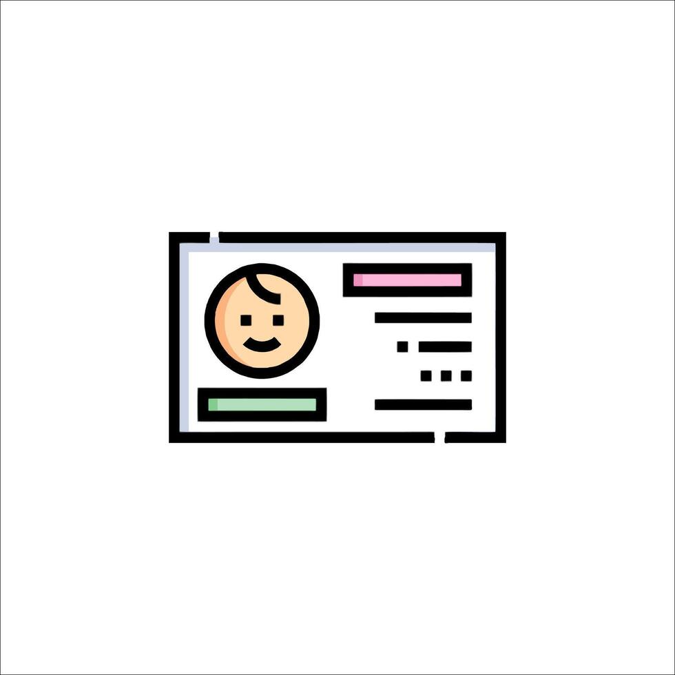 A person's face on a document icon vector