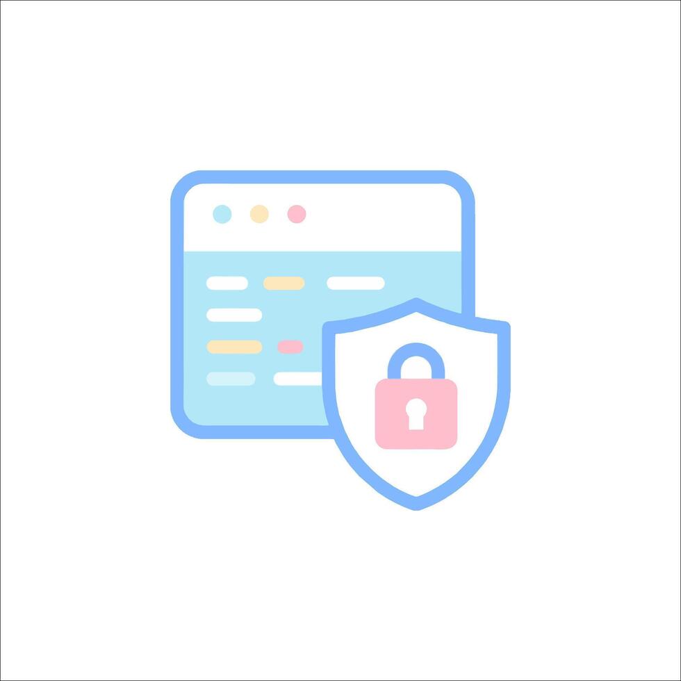 A padlock and a computer screen with a padlock vector