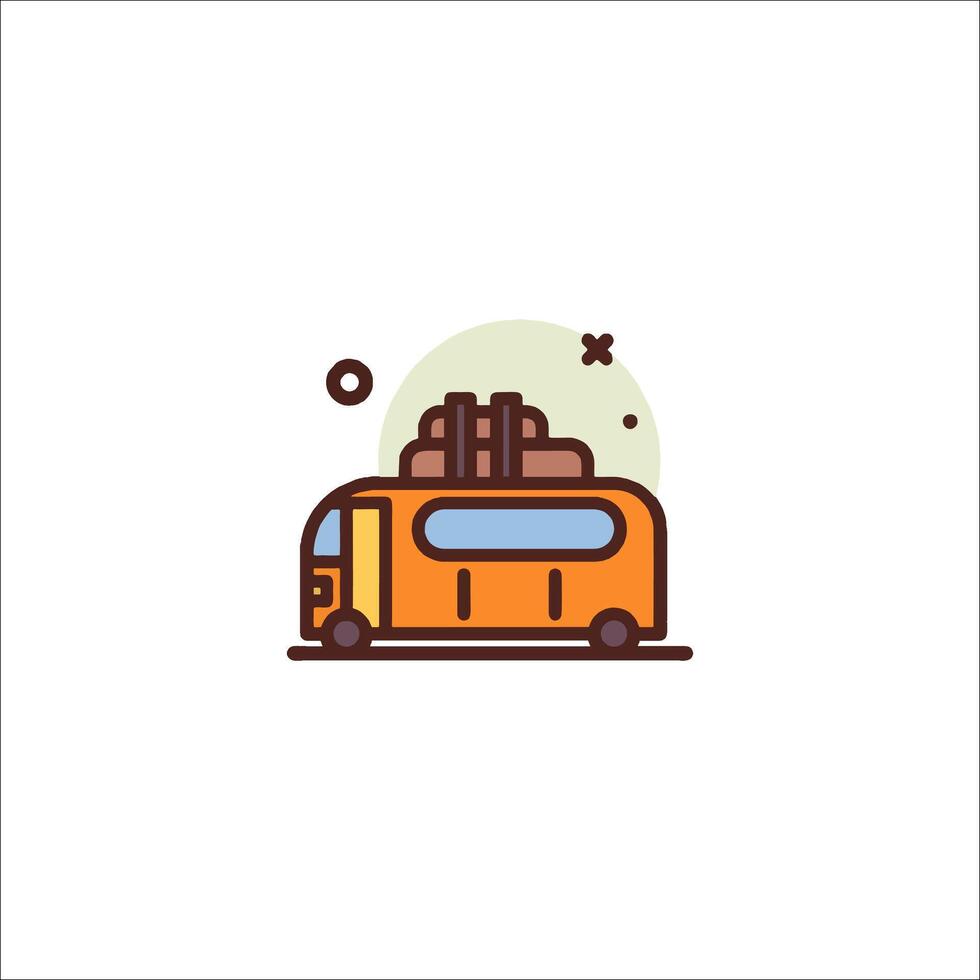 Travel bus icon illustration vector