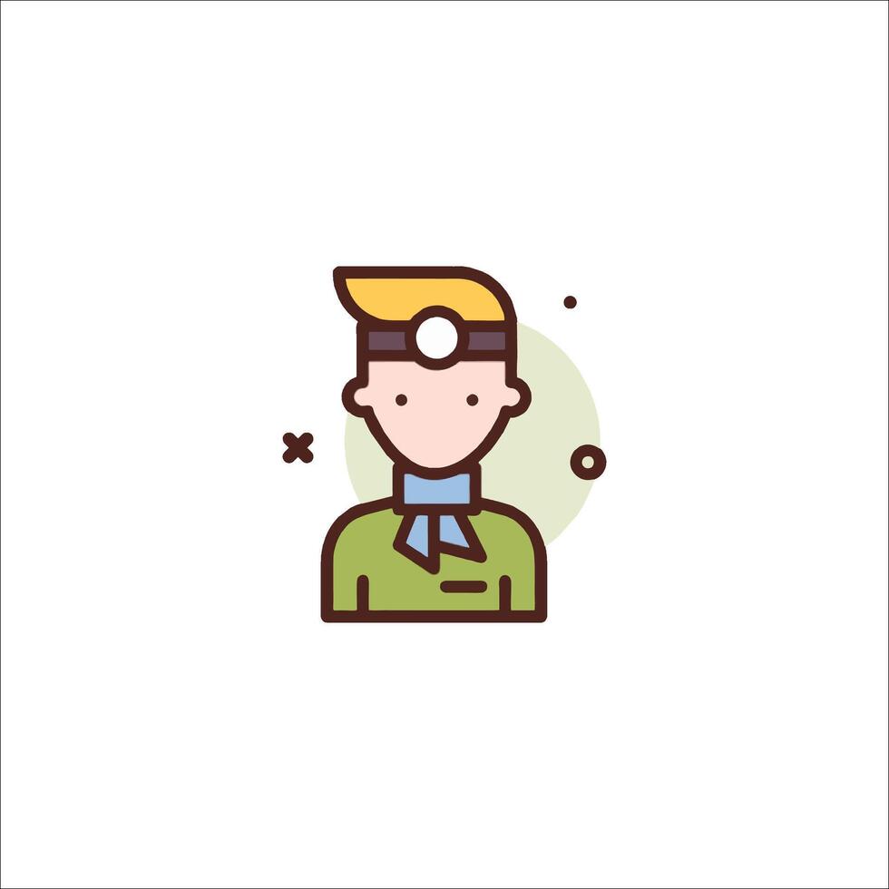 A doctor icon with a bandanna on his head vector