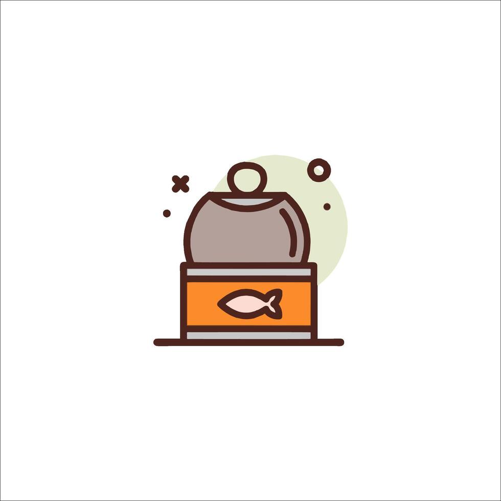 Fish can icon illustration vector