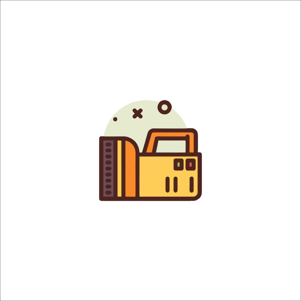 A camera icon with a light bulb and a camera vector