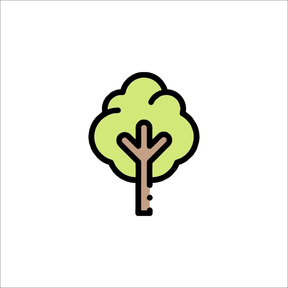 A tree icon in a flat style vector