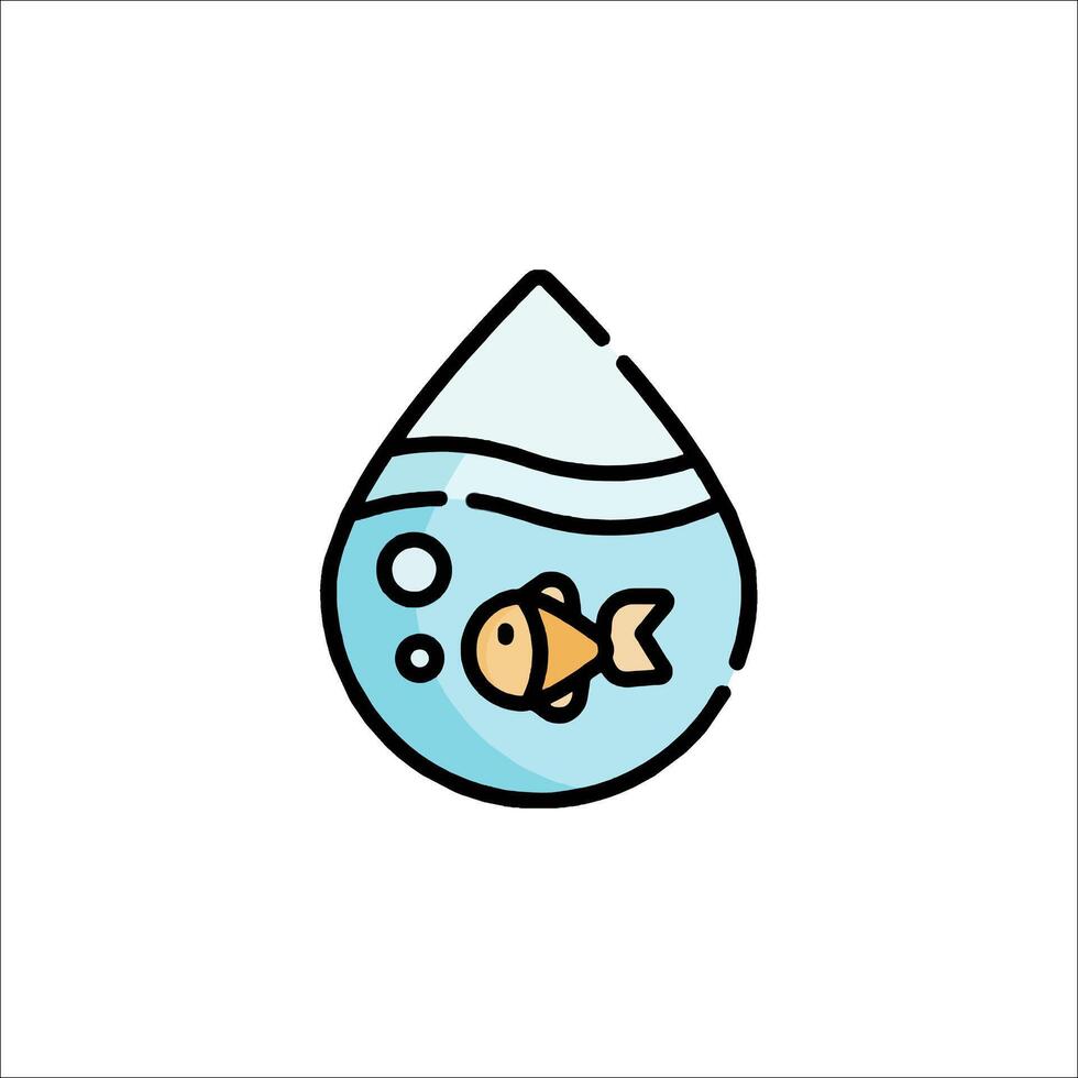 A fish in a drop icon vector