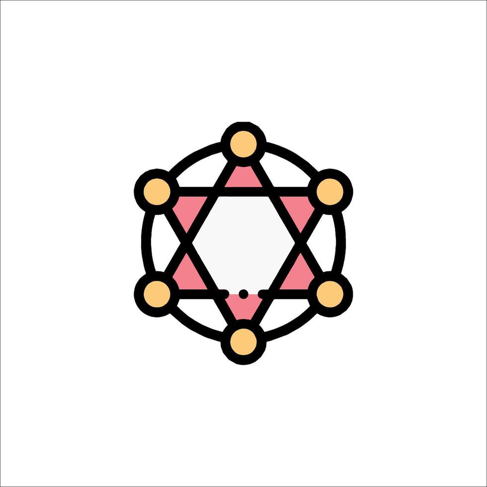 A star of david with a circle around it vector