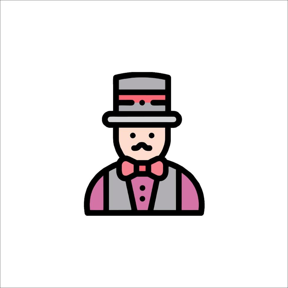 A man in a top hat and bow tie vector