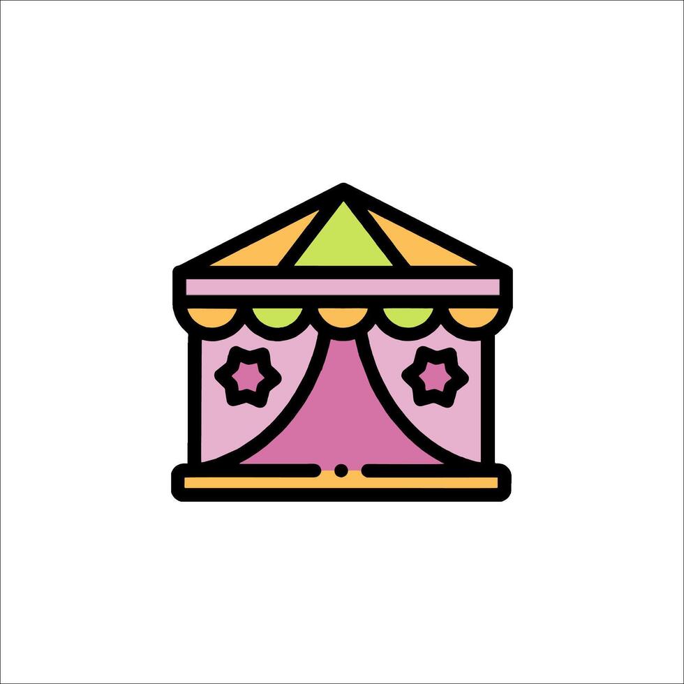 A colorful circus tent icon vector