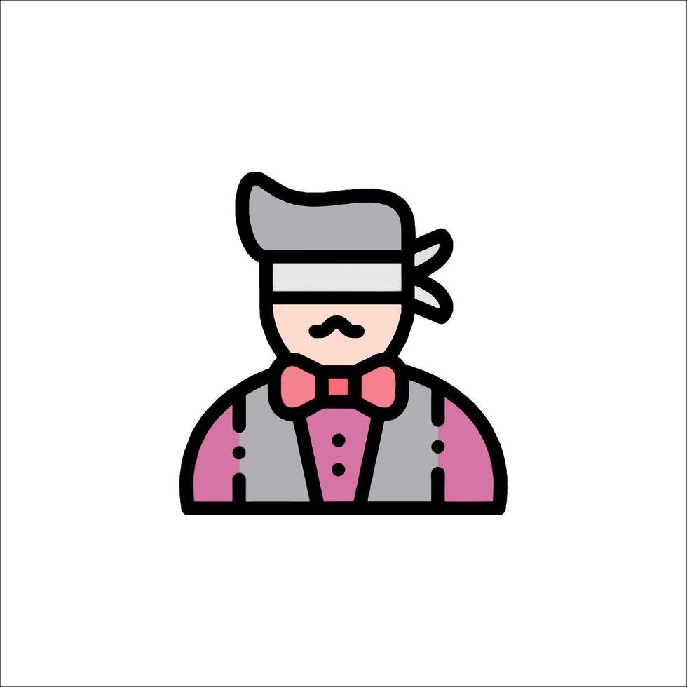 A man with a blindfold on his head vector