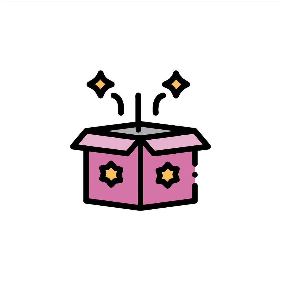 A pink box with stars on it and a star on top vector