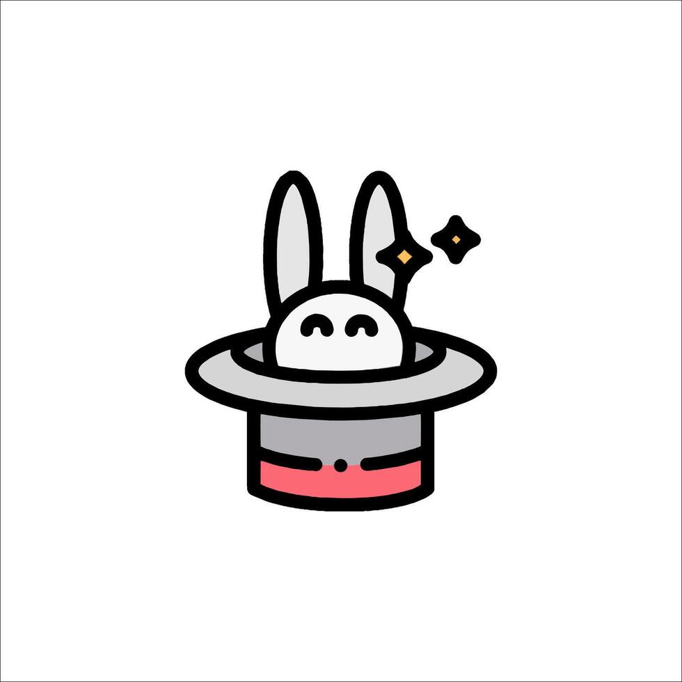 A rabbit in a hat with a star on it vector