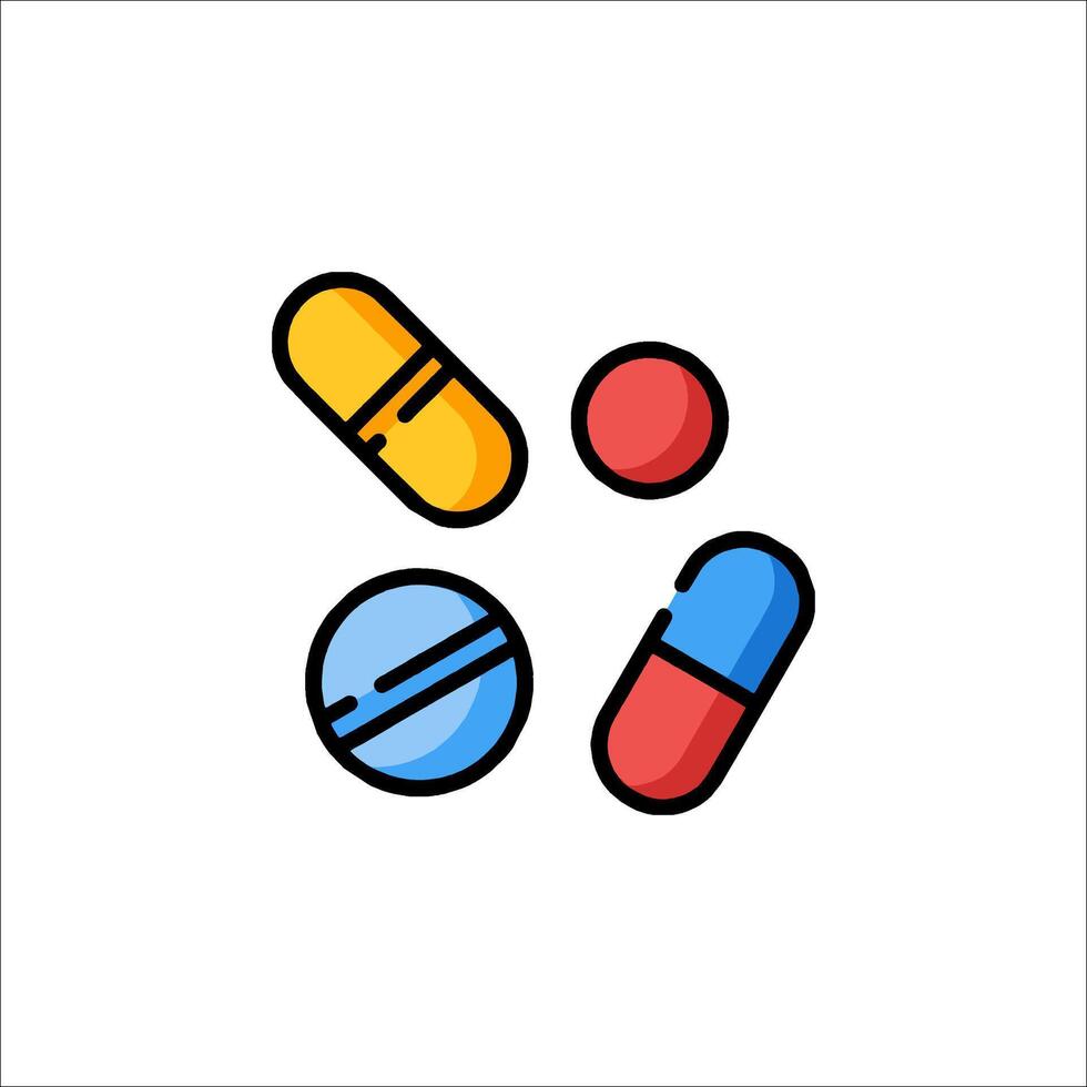 Pills and tablets icon vector