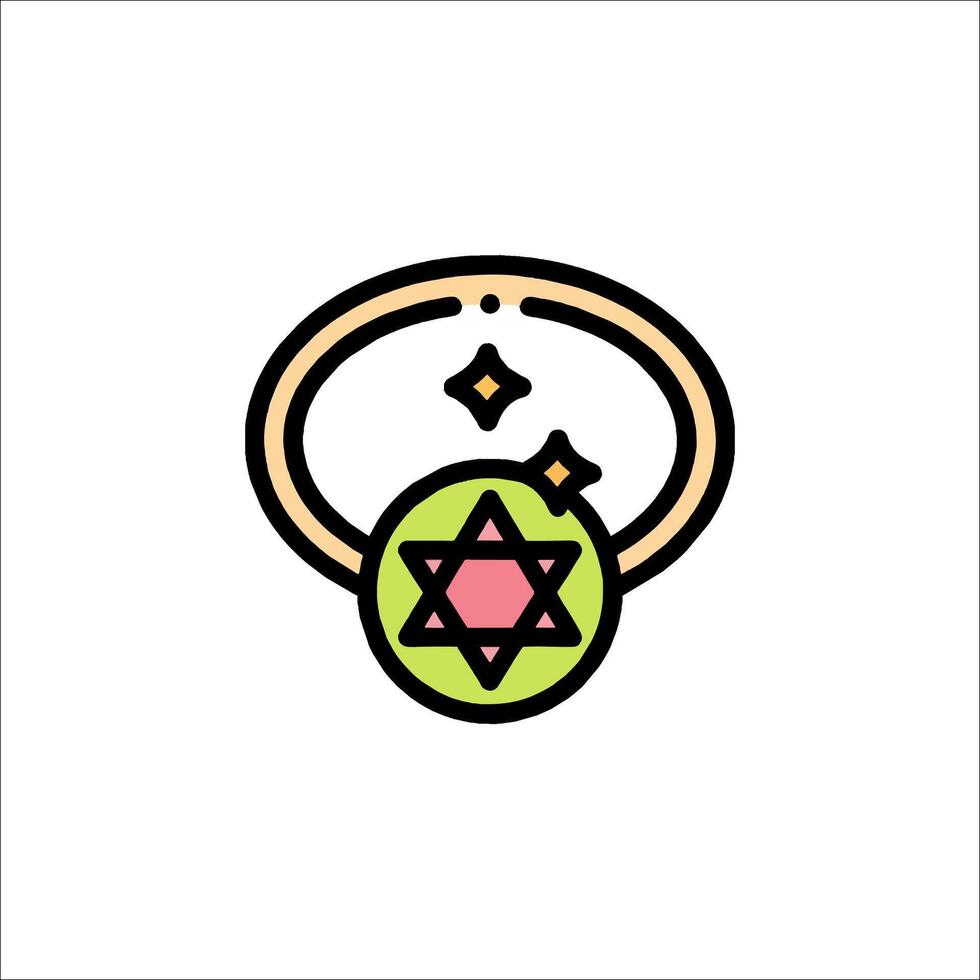 A ring with a star of david on it vector
