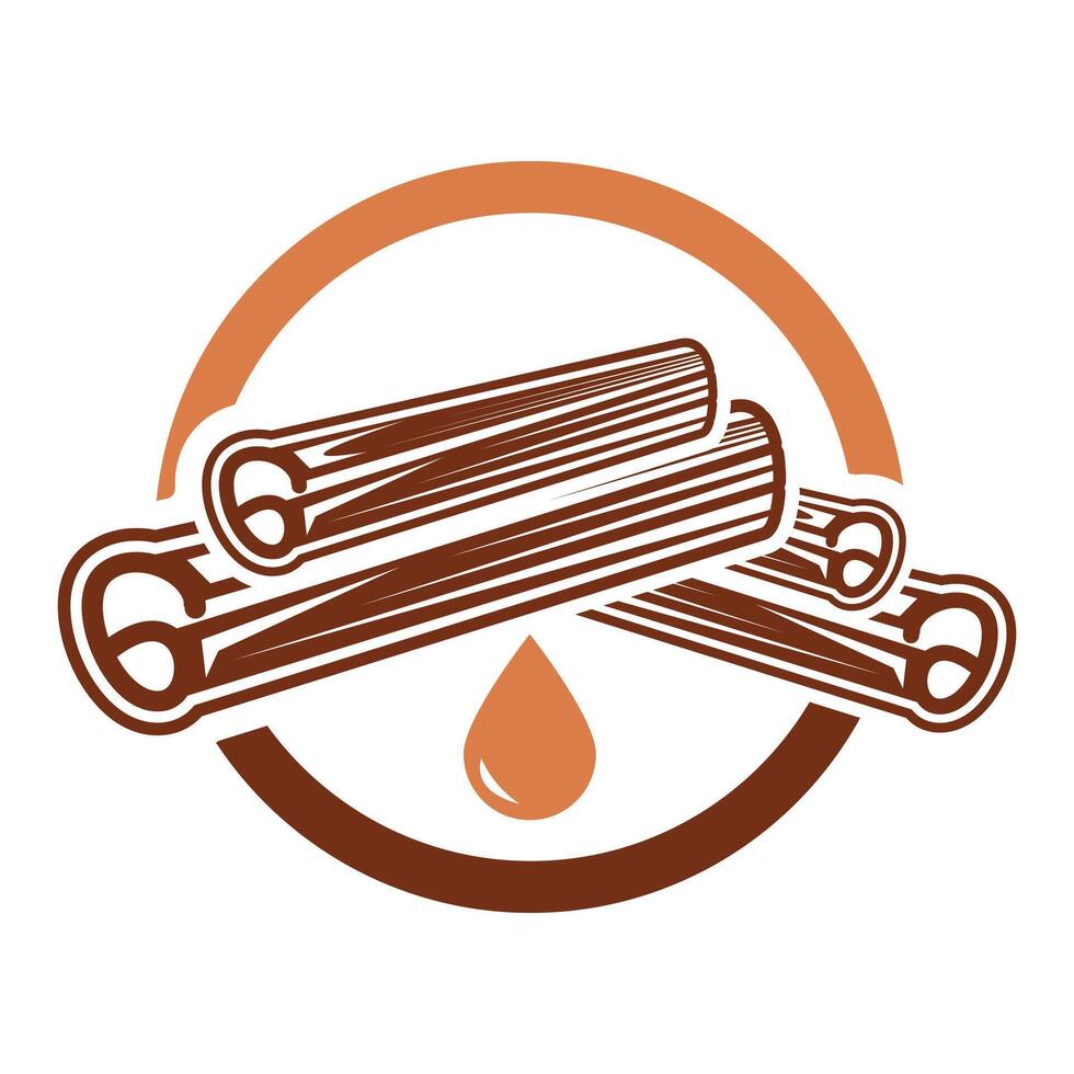 cinnamon icon logo design template vector