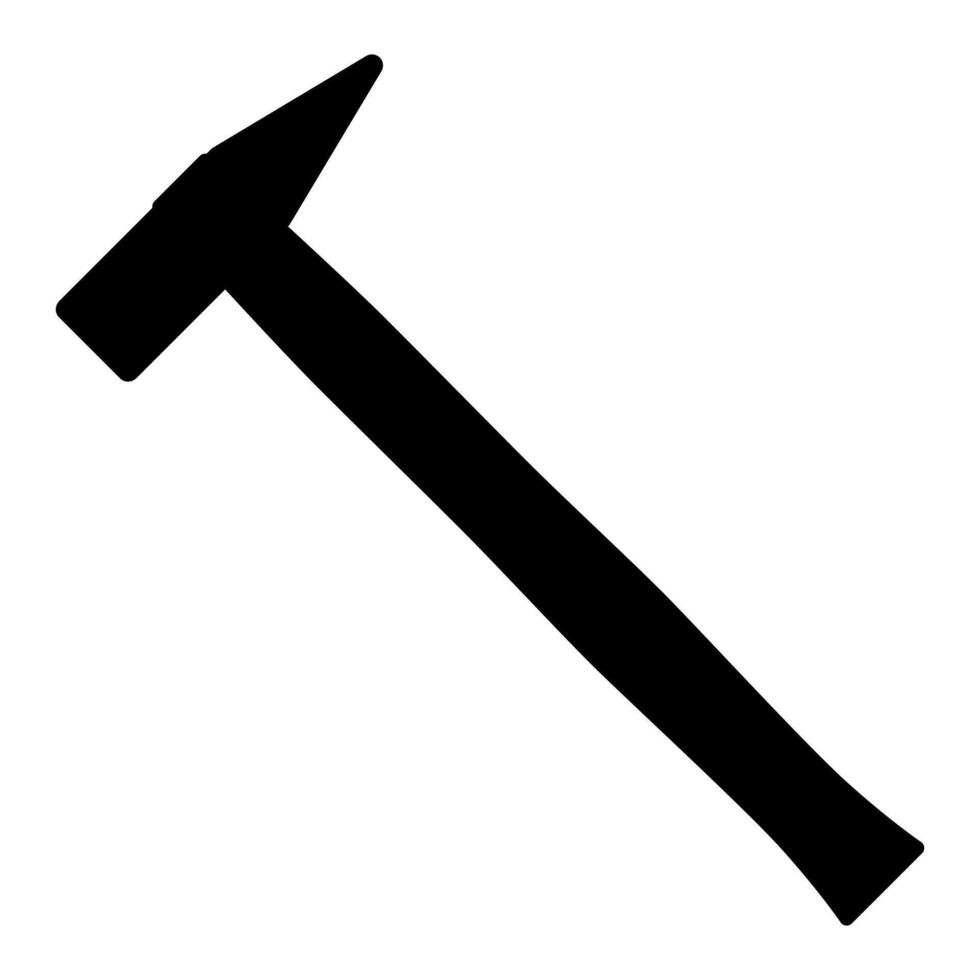 hammer silhouette shape, black and white illustration, white background vector