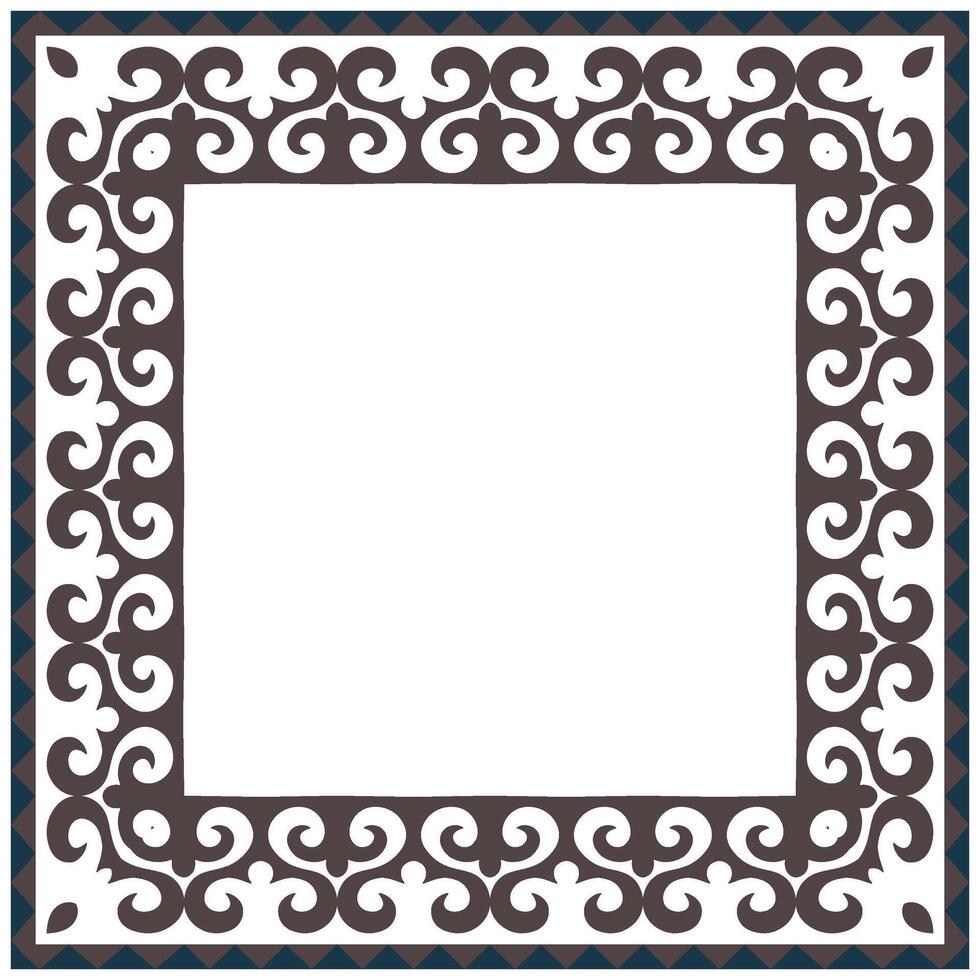 Kazakh national ornament. Ethnic Kazakh carpet ornament in patch style. Asian floral abstract element of the national pattern. Ancient Turkic ornaments. For embroidery, textile and print design. vector