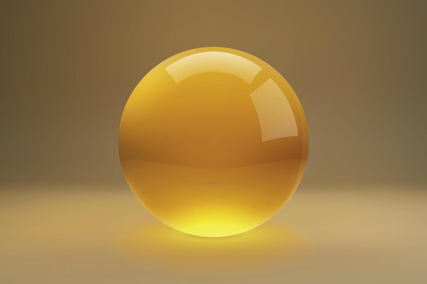 Glossy Golden Sphere on Gradient Background vector