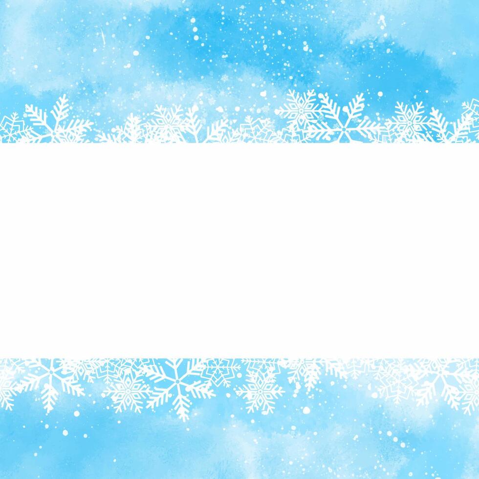 Christmas background with a hand painted watercolour design with snowflakes vector