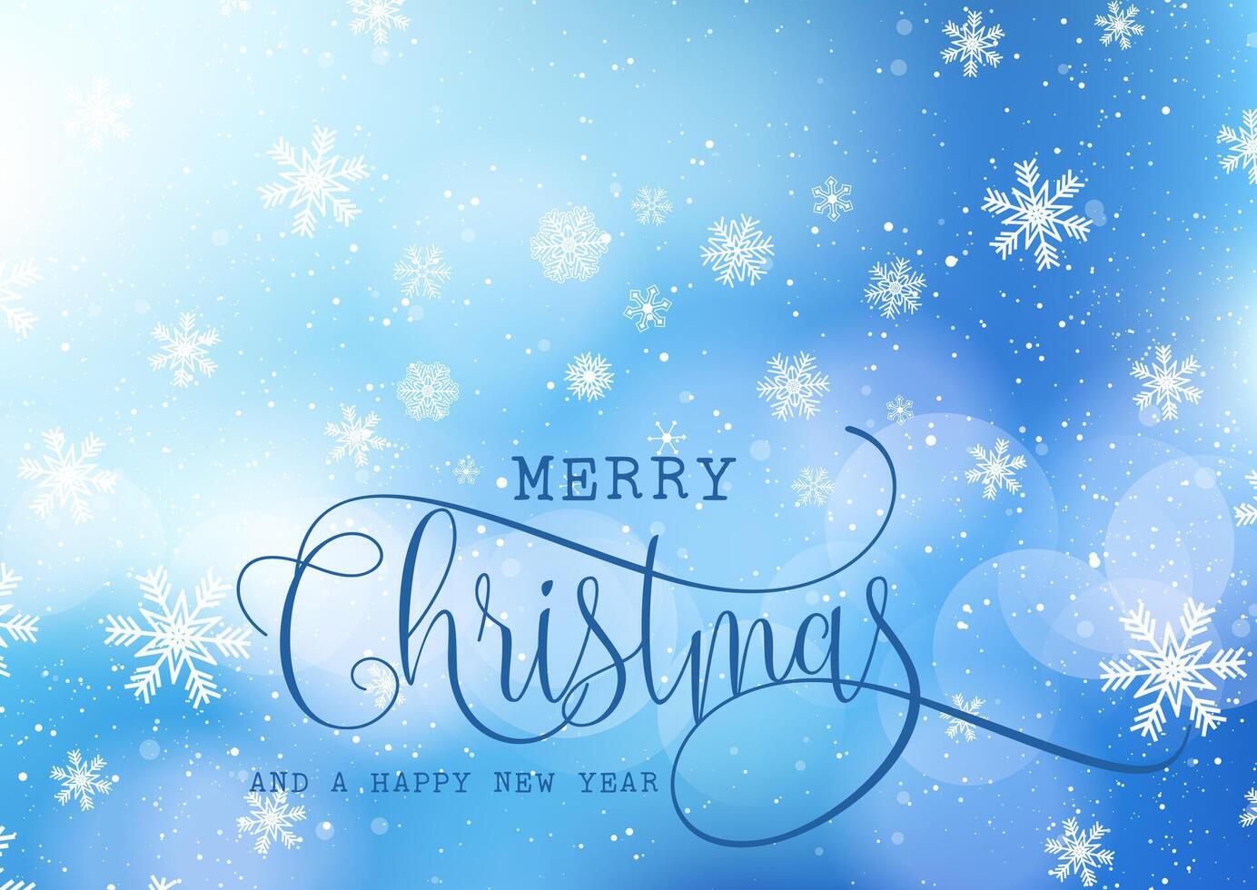 Christmas snowflake background with decorative text vector