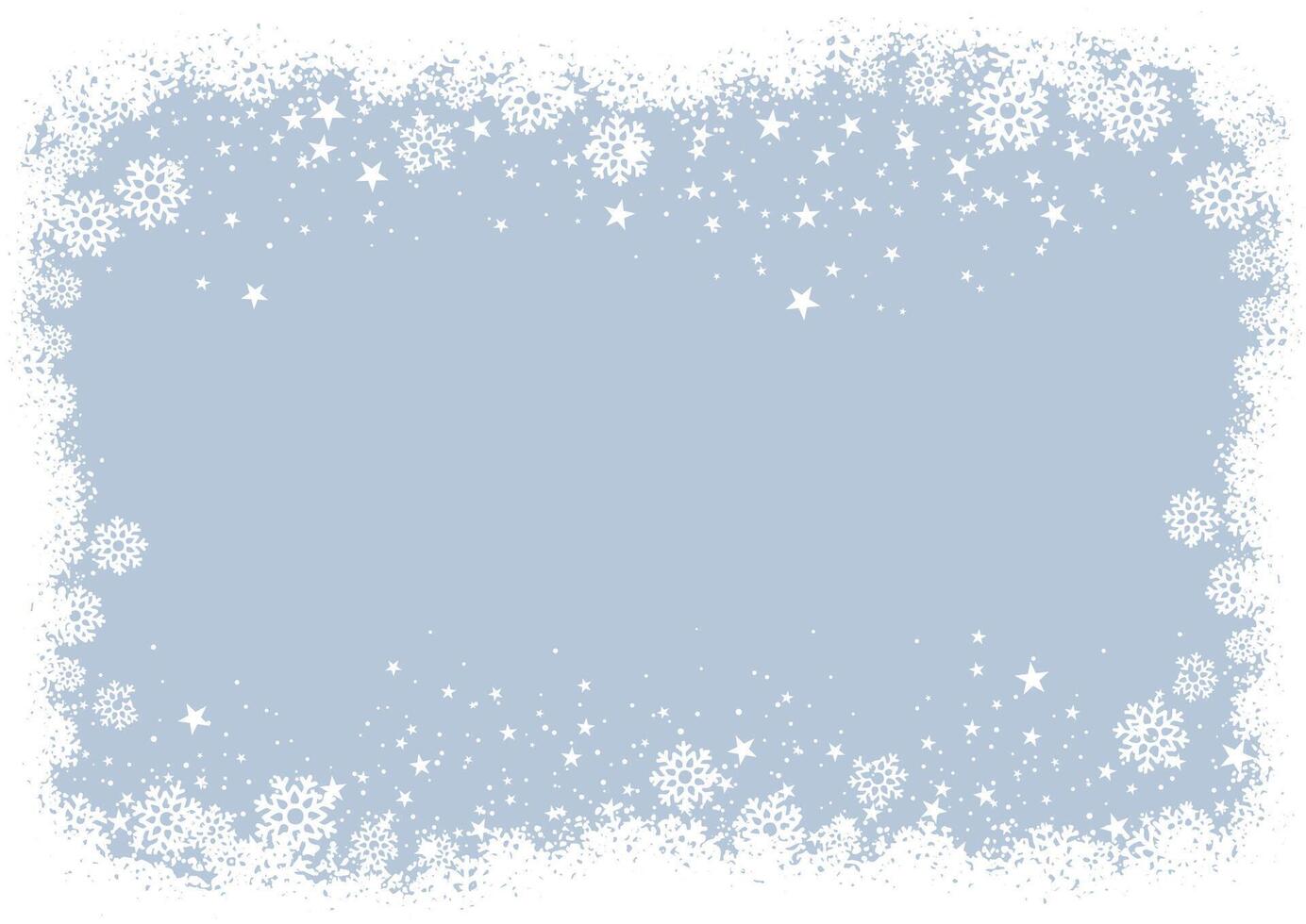 Christmas background with border of snowflakes and stars vector