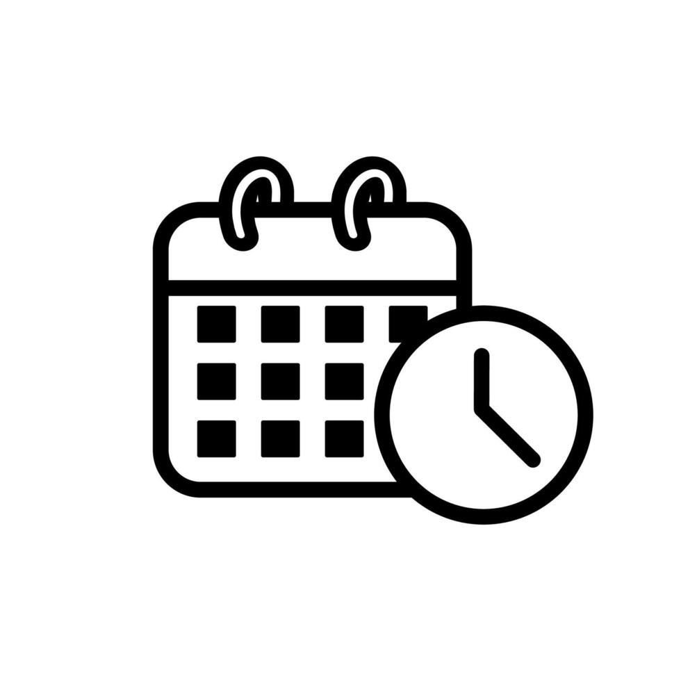 calendar clock icon vector