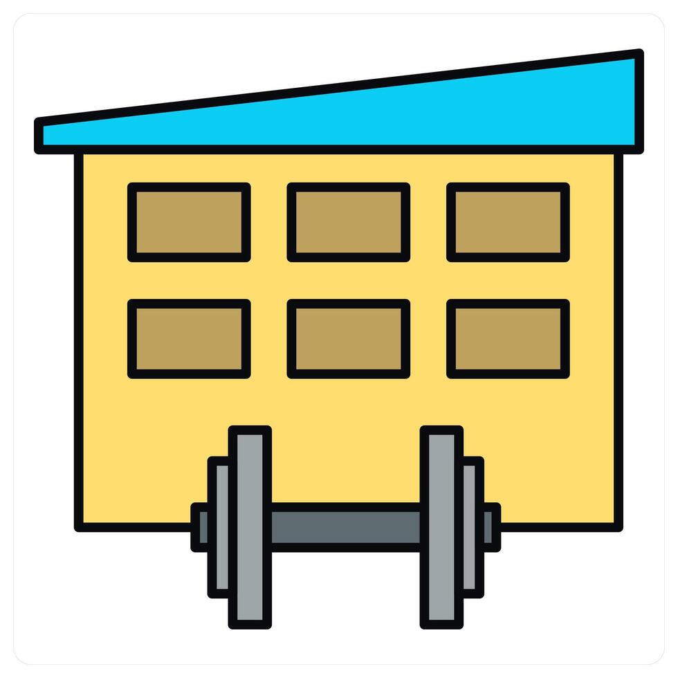 GYM and dumbbell icon concept vector