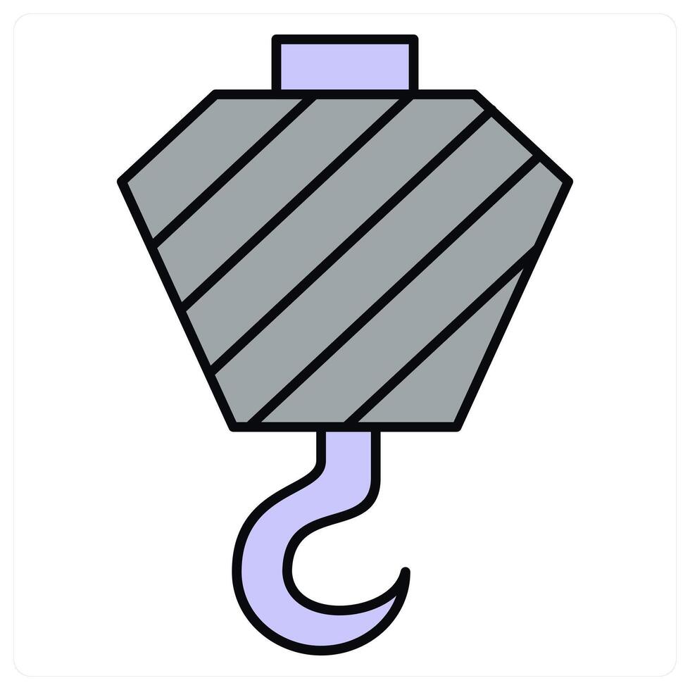Crane Hook and crane icon concept vector