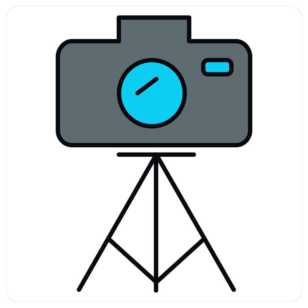 Camera Tripod and dslr icon concept vector