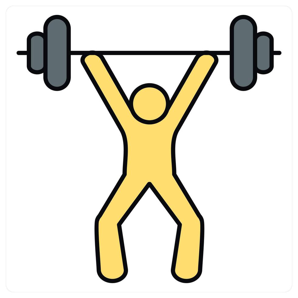 Weight Lifting and weight lifter icon concept vector