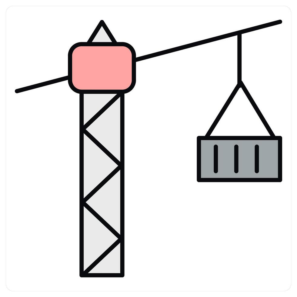 Crane and machine icon concept vector