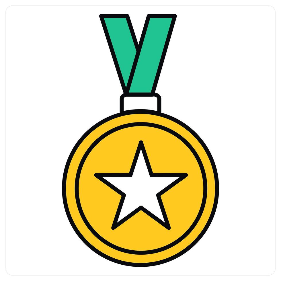 Medal and mission icon concept vector