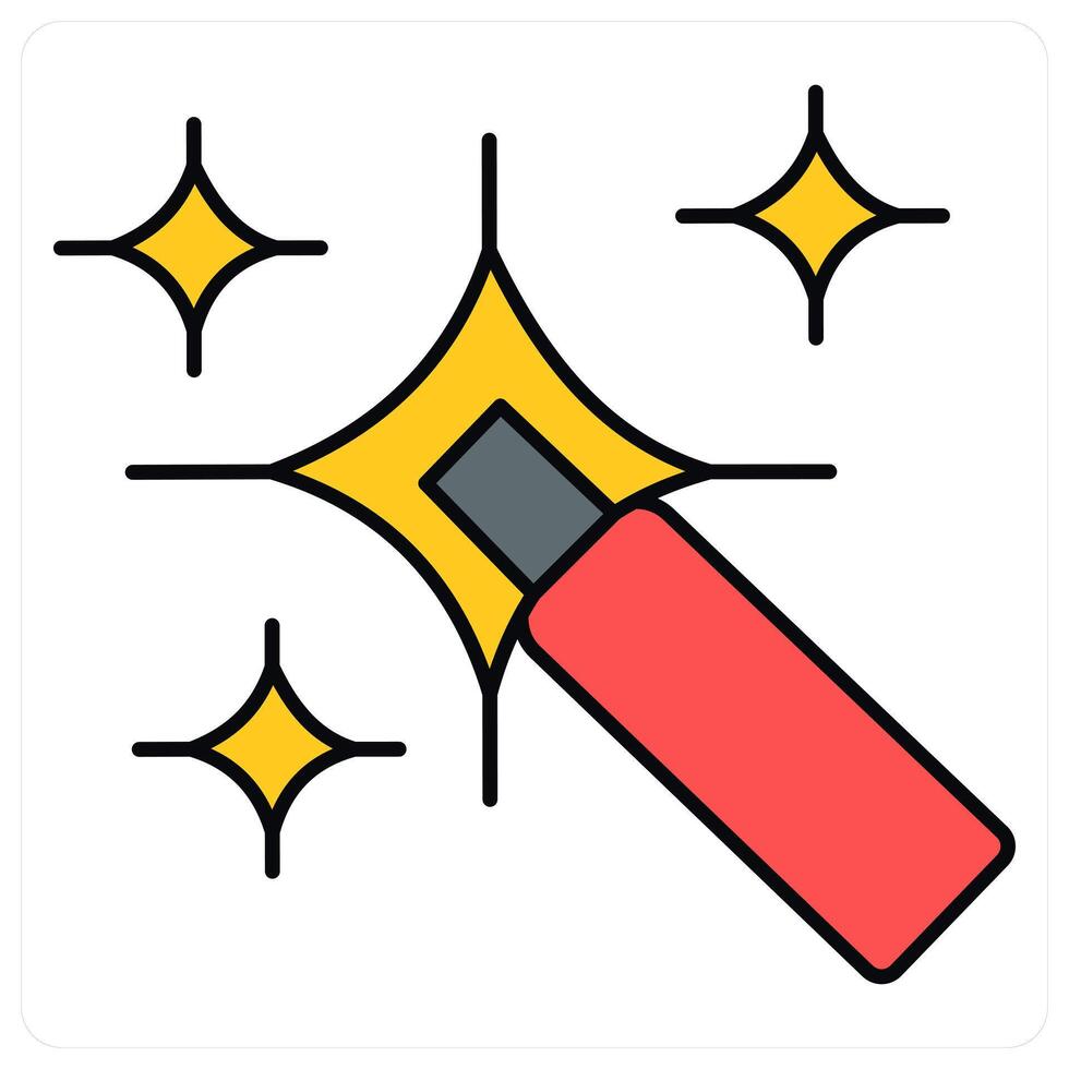 Magic Wand and wand icon concept vector