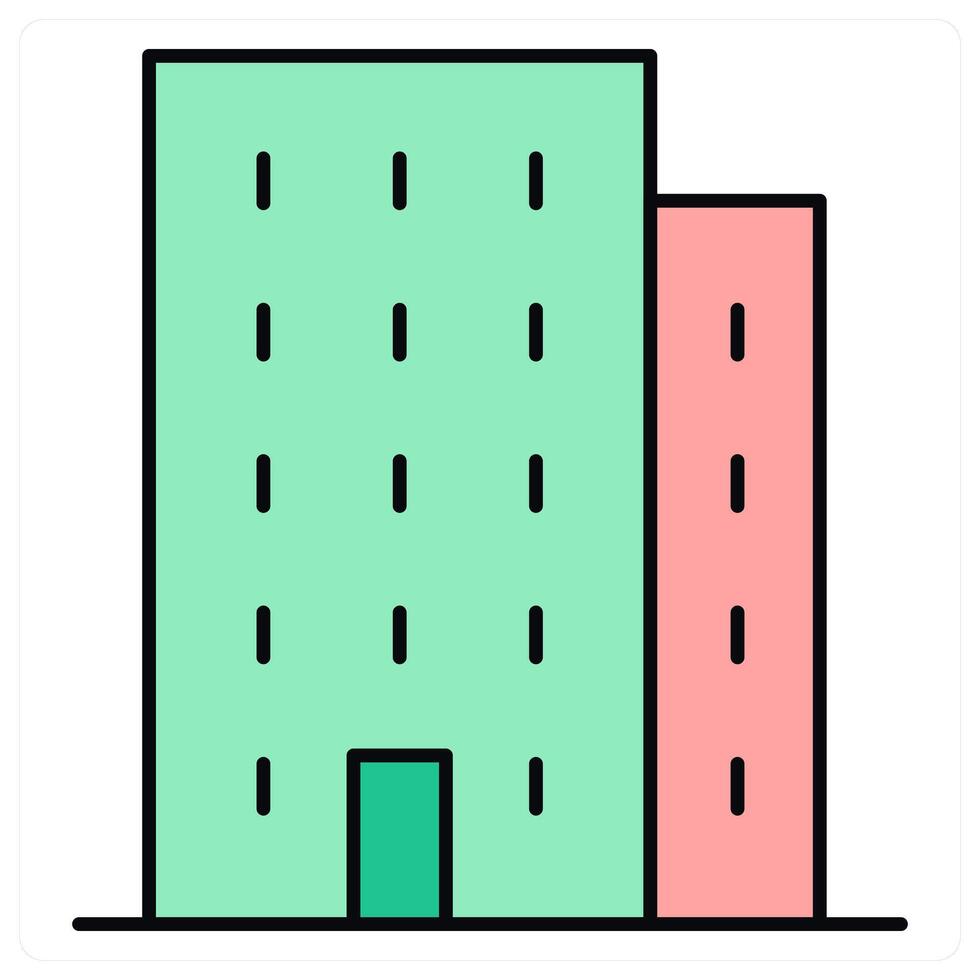 Building and flat icon concept vector