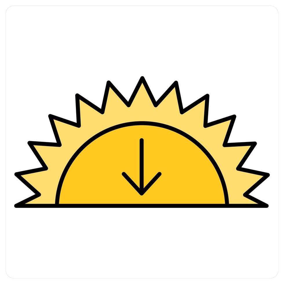 Sunset and horizon icon concept vector