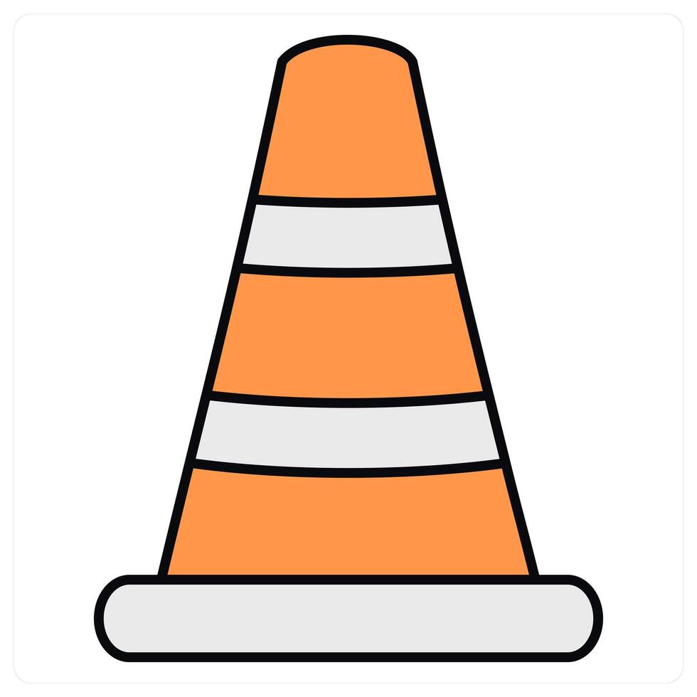 Traffic Cone and sign icon concept vector