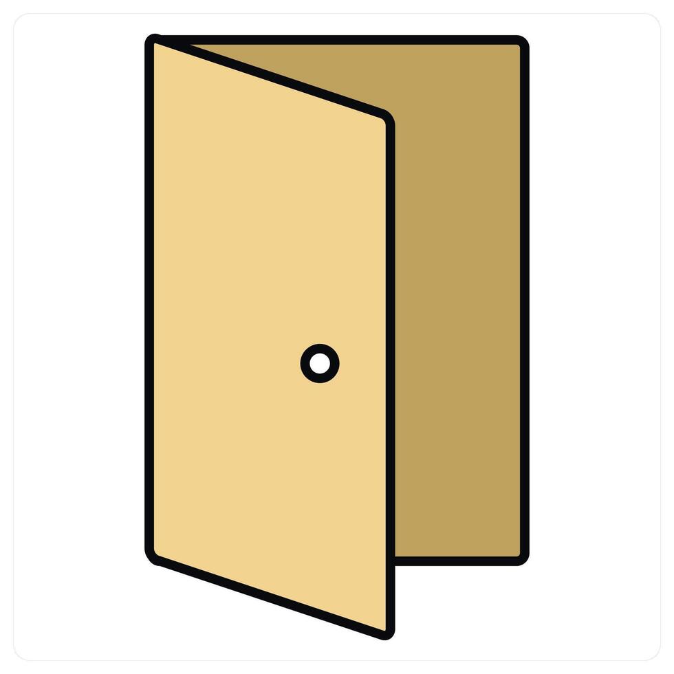 Open Door and main door icon concept vector