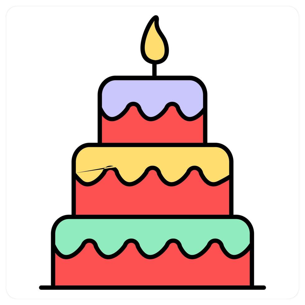 Cake and enjoy icon concept vector