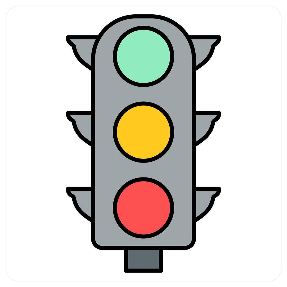 Traffic Light and control icon concept vector