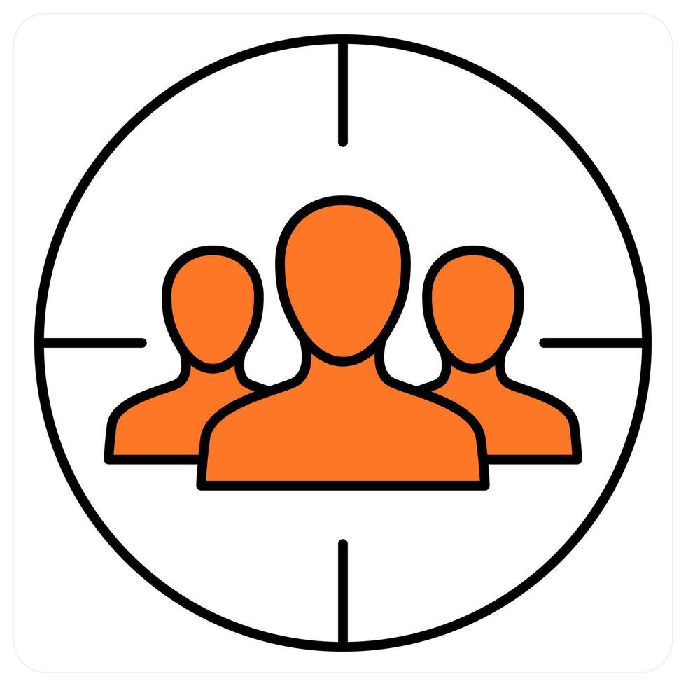 Customer Focus and focus icon concept vector
