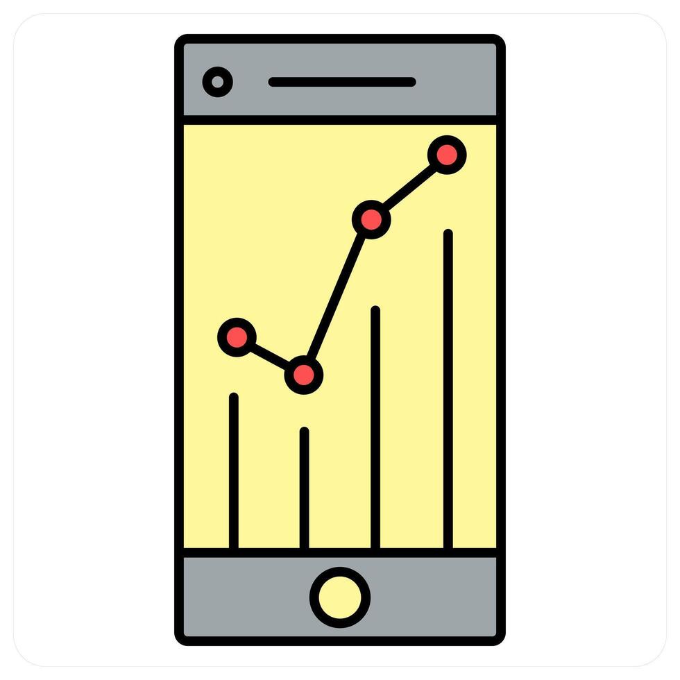 Mobile Analysis and app icon concept vector