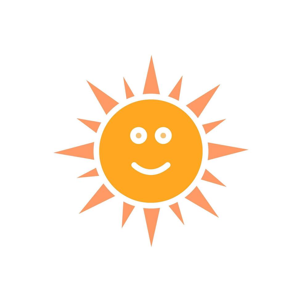 Sun with Face Icon Design vector