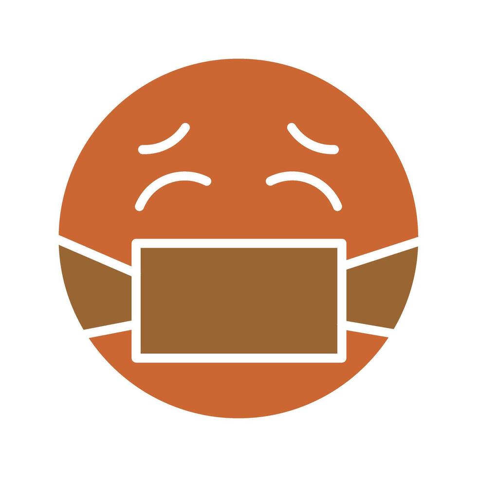Face with Medical Mask Icon Design vector