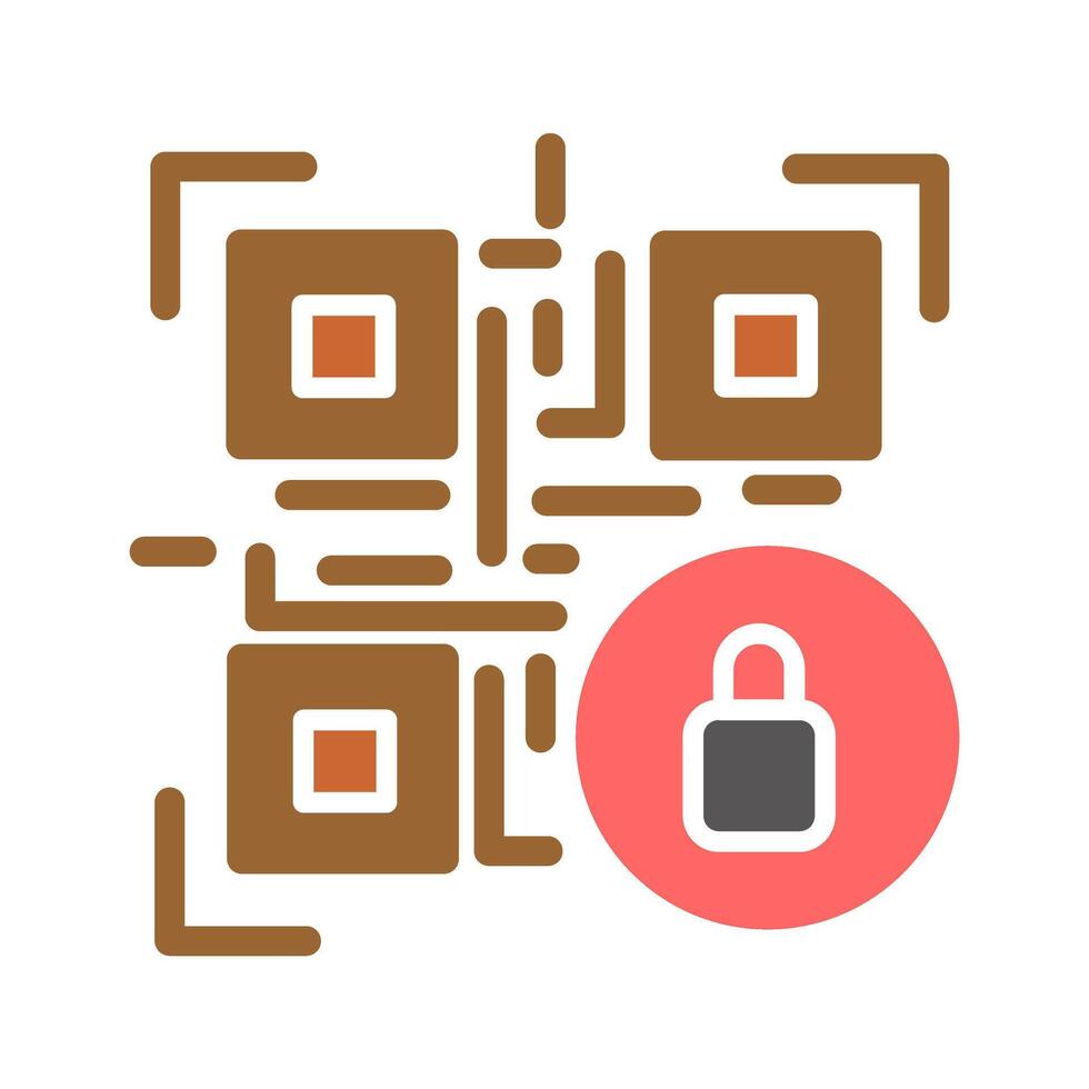 QR Code Encryption Icon Design vector