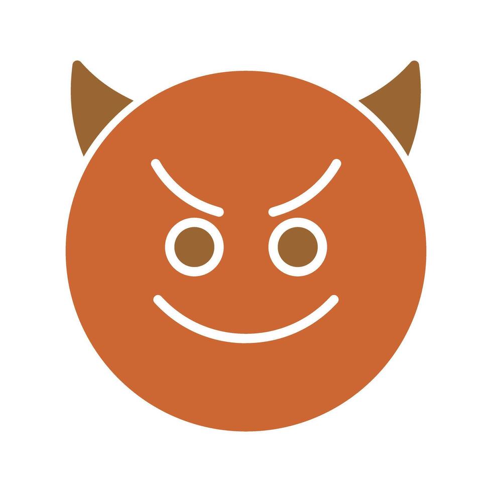 Smiling Face with Horns Icon Design vector