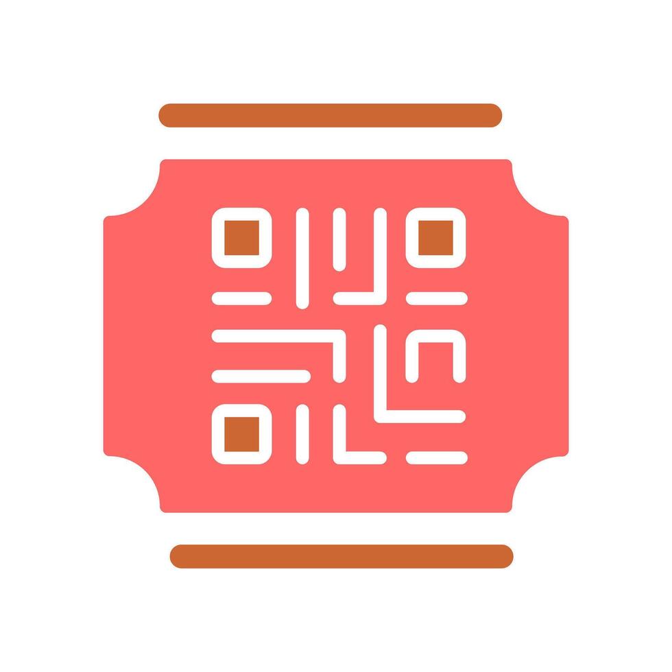 QR Code Ticket Icon Design vector
