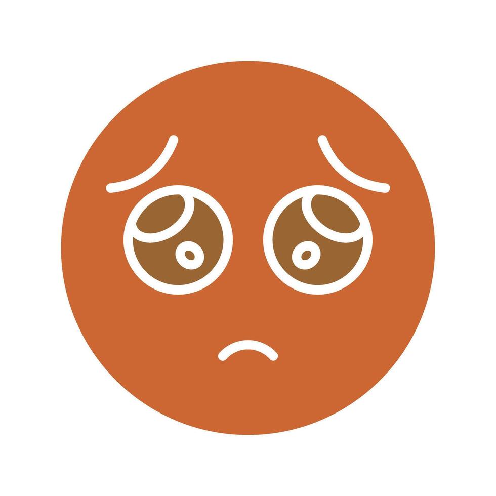 Pleading Face Icon Design vector