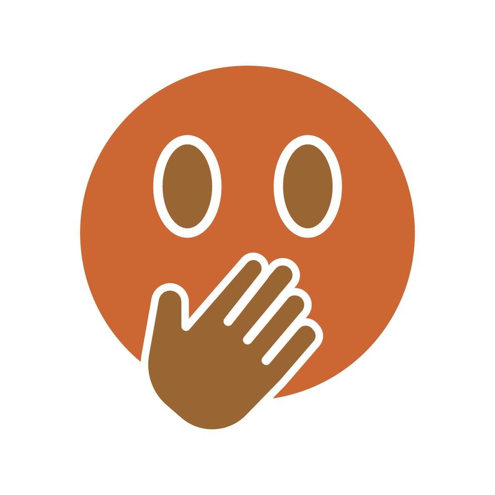 Face with Hand Over Mouth Icon Design vector