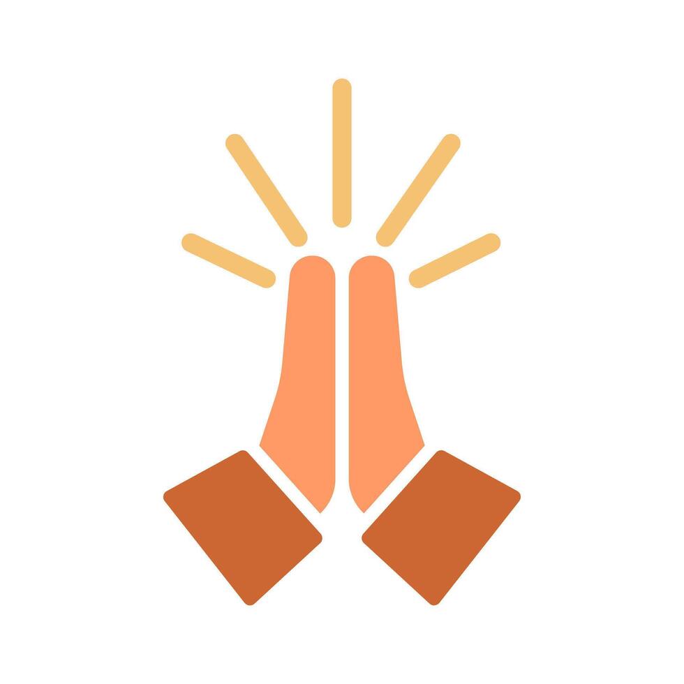 Folded Hands Icon Design vector