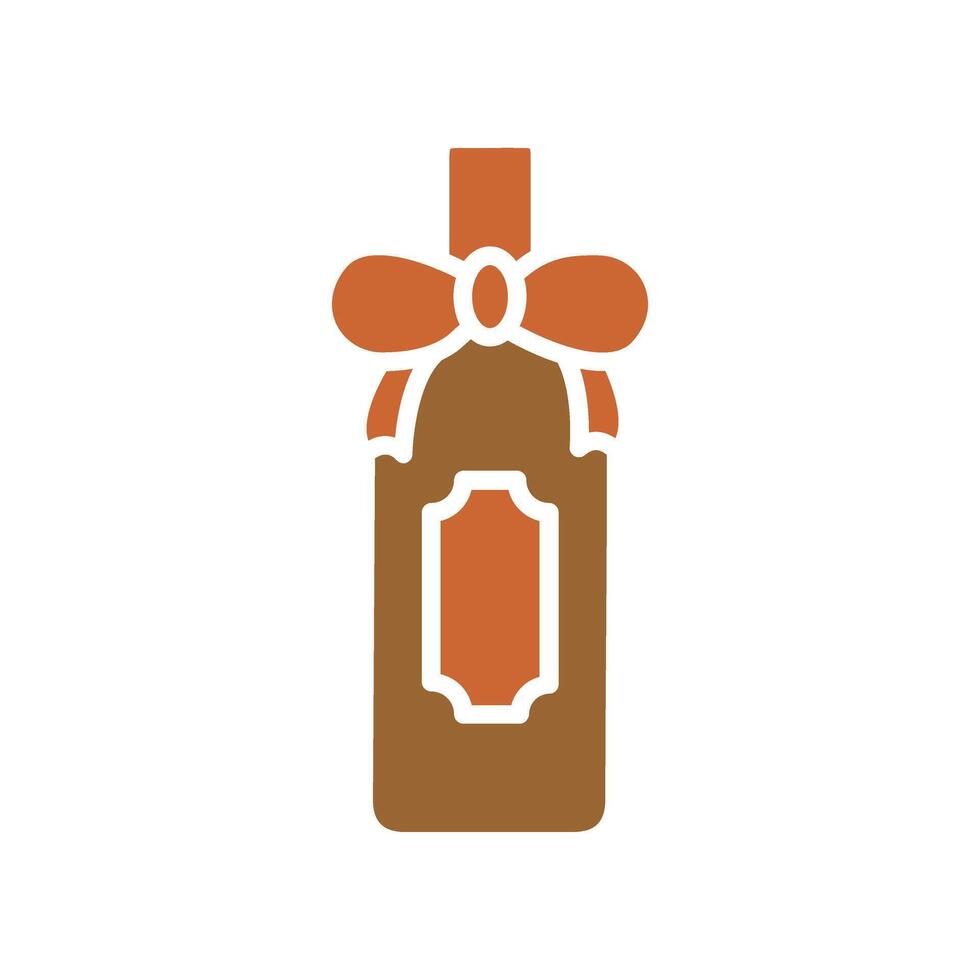 Wine Bottle with Bow Icon Design vector